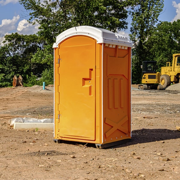 how often are the porta potties cleaned and serviced during a rental period in Simpson